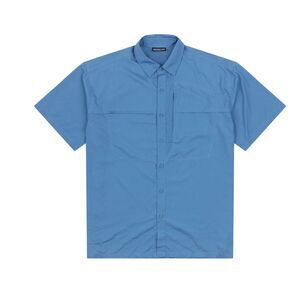 Men Patagonia Short-Sleeved Sol Patrol Button Down Shirt in MidBlue Size Large